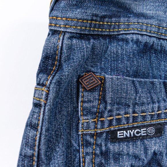 ENYCE Hip Hop Baggy Jeans 37 x 32 Y2K Embroidered Skater Wide Leg Streetwear - Picture 9 of 14